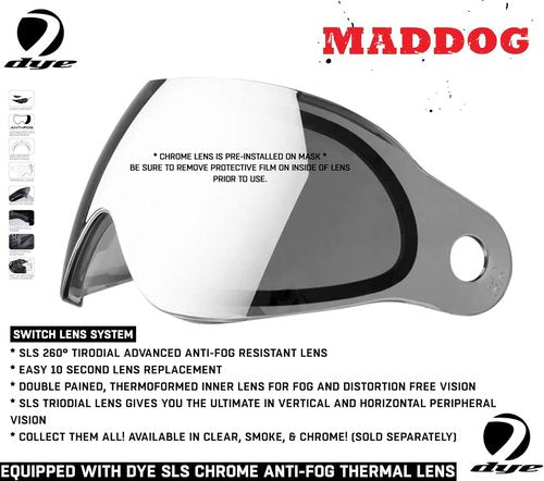 Maddog Dye SE Special Edition Paintball Mask - Replaceable Anti-Fog Dual-Pane Lens | Adjustable Full-Face Protection