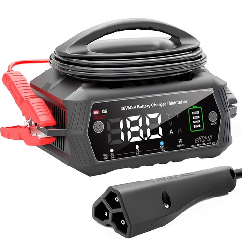 Golf cart Battery Charger, 48V 13A and 36V 18A Trickle Battery Charger,48 Volt Golf Charger,for EZGO RXV&TXT Smart Charger,Lithium,LiFePO4,Lead-Acid AGM/Gel/SLA..BatteryCharger,3-Pin (Delta-Q)