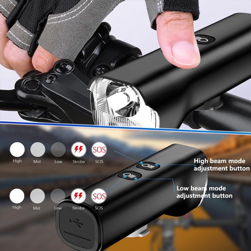 Bike Light, Conbby Bike Lights for Night Riding, 5+5 Modes Waterproof Bicycle Headlight for Road, Mountain