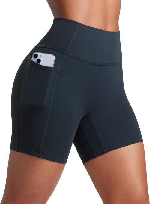 CRZ YOGA Biker Shorts - Secretsculpt Butterlift Design with Pockets | 5'' High Waist for Ultimate Comfort