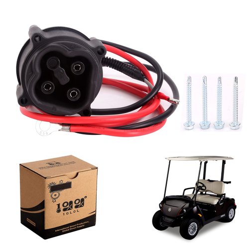 10L0L Golf Cart Powerwise Receptacle for Yamaha G29 Electric 2007 2008 2009 2010 - DC Charger Receptacle Replace with Cord JW2-H6181-02