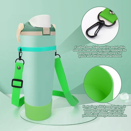 Mity rain Water Bottle Holder with Strap for Owala Freesip 30 40 oz Accessories, Carrier Sling Bag with Water Bottle Boot for Men Women Hiking Camping Travelling(Green)