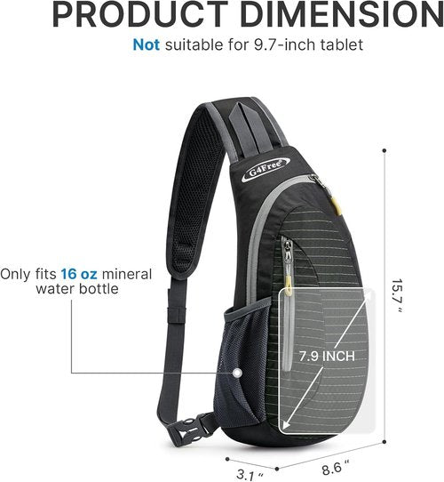 G4Free Sling Bag - Lightweight Crossbody Backpack for Travel & Outdoor Activities | Black