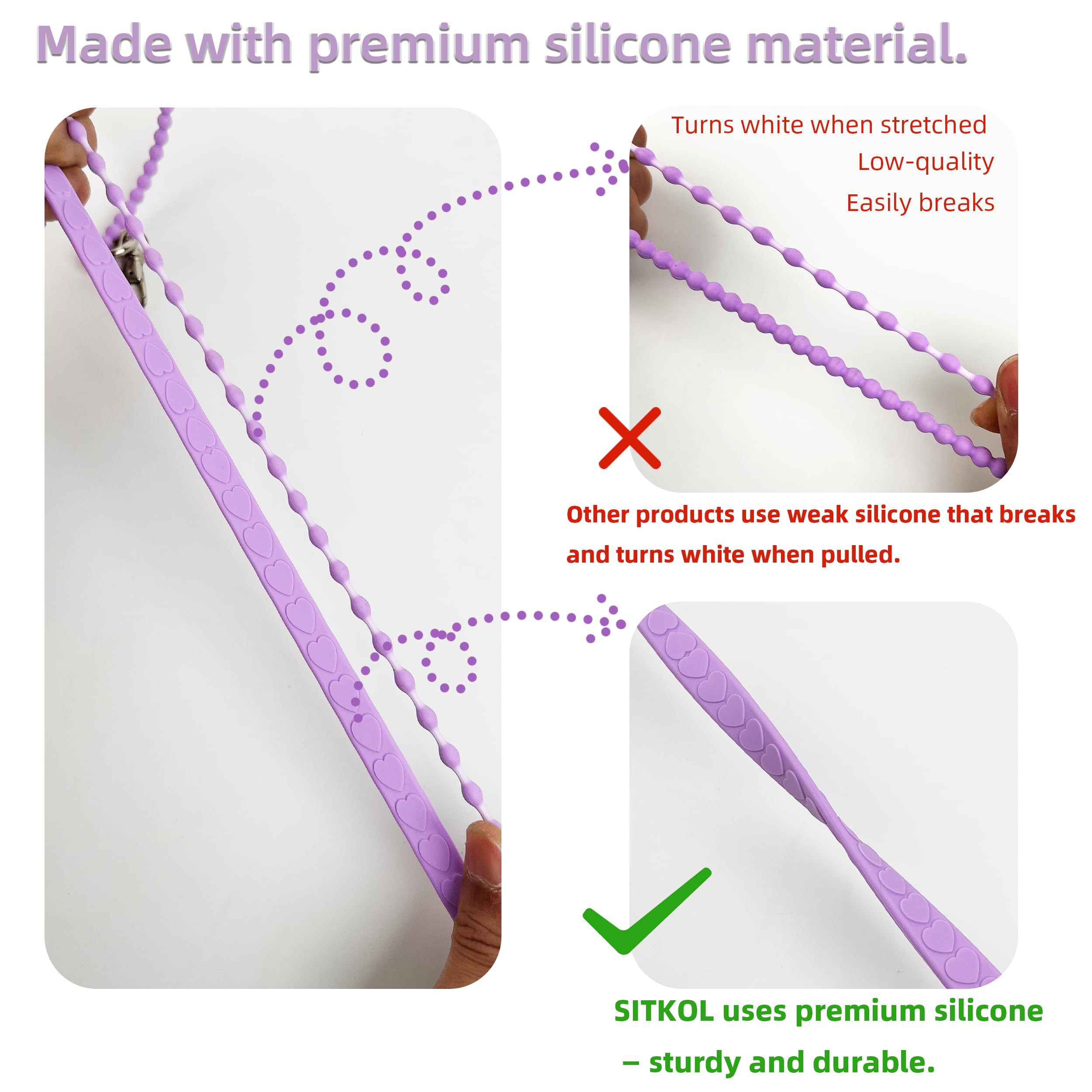 Handle Strap with Heart Charms for Owala & Stanley Cups, for Owala Water Bottle 24oz, 32oz, 40oz, Owala Kids, Pink Owala, stanley 40 oz tumbler with handle, Owala & Stanley Accessories (Purple)