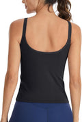 ATTRACO Ribbed Workout Tank Top - Built-In Bra Yoga U-Back Crop Top for Women | Tight Fit Gym Wear