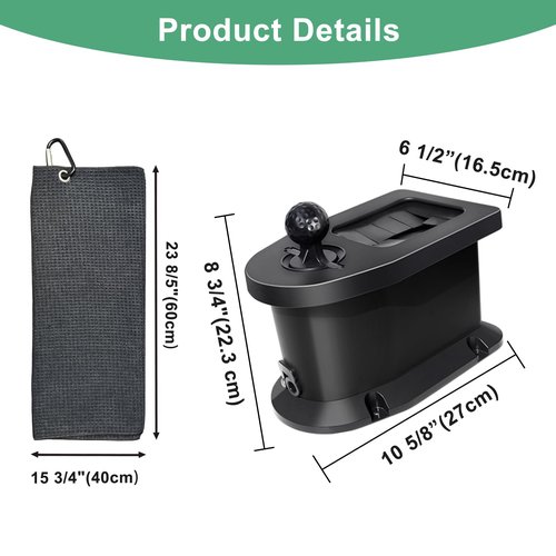 Shu-Ran Golf Cart Ball Washer and Club Cleaner Kit with Golf Towel for EZGO, Club Car, Yamaha, Advanced EV, Star EV, Universal & Detachable