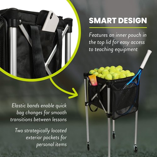 Ball Tote - Frame and Replacement Bag for Tennis and Pickleball Pro Teaching Cart