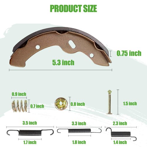 Golf Cart Brake Shoes Pads & Brake Spring Kit Assembly for EZGO TXT Medalist 1997-UP, Workhorse 1996-UP and Yamaha G9-G22, OEM 27943G01, 27944G01, 70795G01, JN6-F5331-01-00