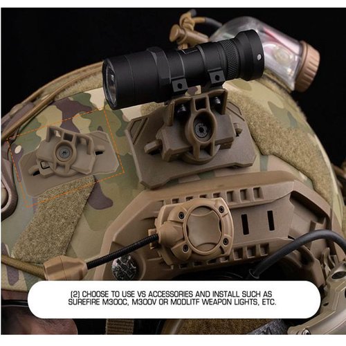 Portable Helmet Flashlight Adapter Mount Flashlight Bracket (Green)