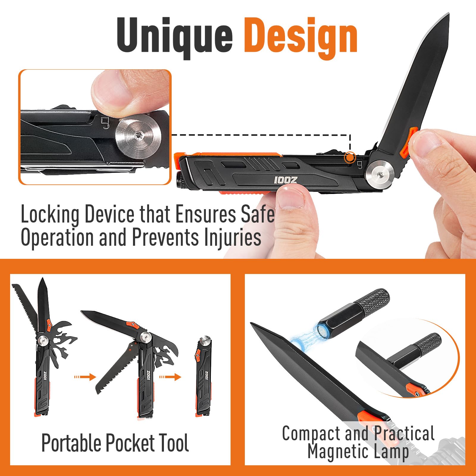 ZOOI Fathers Day Mens Gifts for Husband Dad, Gifts for Men Dad, Pocket Multitool, EDC Gear, Fathers Day Dad Gifts from Daughter Son Wife, Gifts for Him Boyfriend, Pocket Tools for Fishing Camping Gear