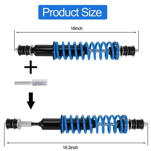 JIAYAN Golf Cart Front or Rear Shock Absorber with Heavy Duty Coil Springs Compatible with E-Z-GO TXT/Medalist 1994+ Gas & Electric Models OEM# 70928-G01 76418-G01 70630-G01 Blue (2Pcs)