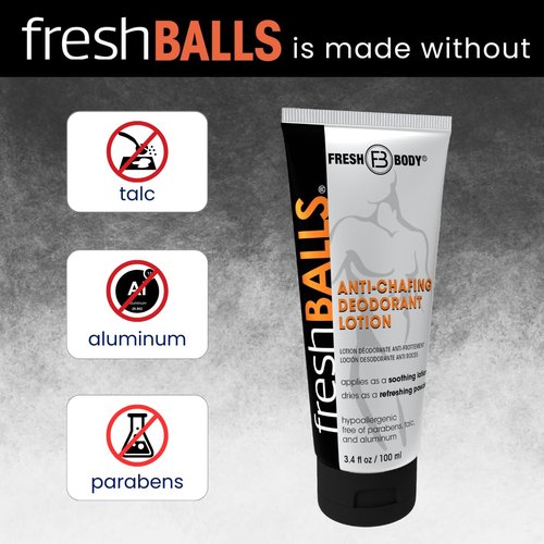 Fresh BALLS Cream - Men's Anti-Chafing Soothing Lotion | Original Comfort Powder - 3.4 fl oz
