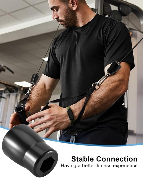 TIKSCIENCE Gym Fitness Cable Ball Stopper Ends for 5mm/6mm Home Gym Machine Accessories, Gym Machine Cable Stopper Ball Rubber Steel, Fitness Equipment Wire Rope Port Joint