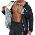 HOTSUIT Sauna Suit Workout Jacket - Men Boxing Anti Rip Sweat Suits Tops, Blue, L