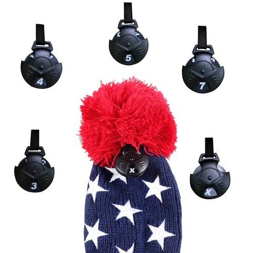 PINMEI Golf Headcover Knitted Golf Club Head Covers Set of 3,fit for Driver,Fairway Wood, Hybrid Head Cover Headcover for Callaway Mizuno Cobra Taylormade (US Star)
