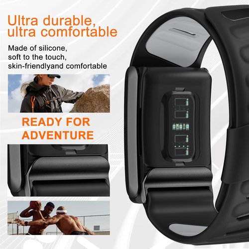 surundo Silicone Sport Band Compatible with Whoop 4.0 Band Strap Men Women, Soft Breathable Sport Adjustable Waterproof Replacement Wristbands Straps for Whoop 4.0 Bands