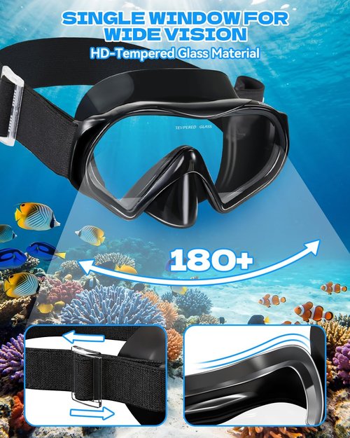 Aegend Diving Mask - Anti-Fog, Anti-UV Wide View Snorkel Mask for Adults & Youth