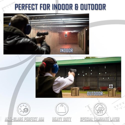KNINE OUTDOORS Pellet Gun Targets - 100 Pack 11" X 11" Bullseye Paper Targets for Backyard Shooting