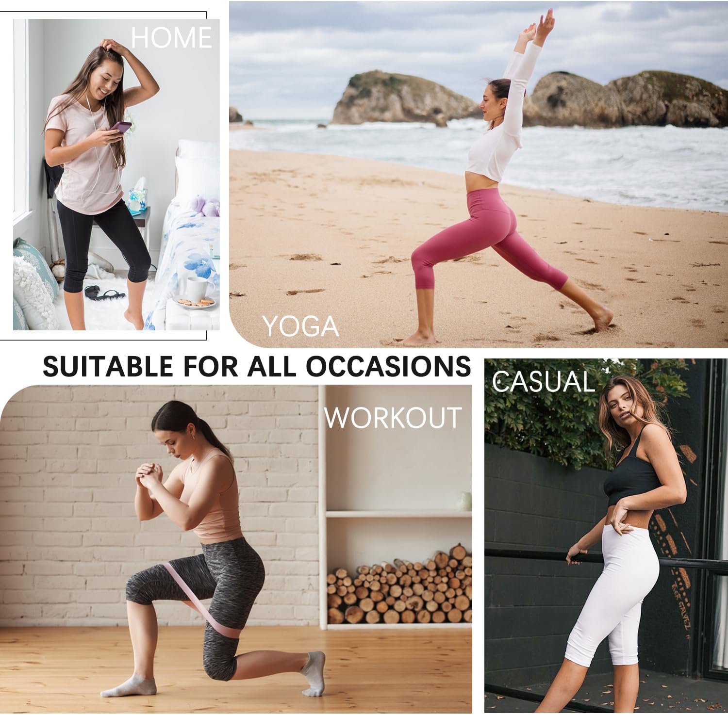Skiennix High Waisted Capri Pants - 3 Pack Knee Length Yoga Shorts for Women | Summer Activewear