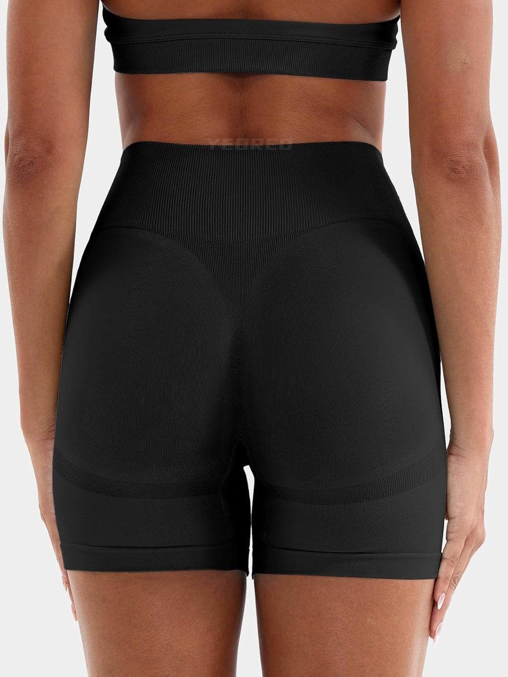 YEOREO Women's Biker Shorts - Seamless Yoga Gym Shorts with Hidden Scrunch, 4.5" Length