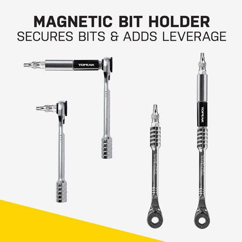 Topeak Torq Rocket MiniX Torque Wrench – 1–6 Nm Adjustable Ratcheting Bike Tool with 11 Bits, Tire Lever & Carry Case – Compact Precision Torque Wrench for Road, MTB & Gravel Bikes