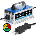 12 AMP 36 Volt Golf Cart Charger for Club Car, EZGO & Yamaha, IP67 Waterproof & Trickle Charge, 36 Volt Golf Cart Battery Charger Full Auto Charge with Crowfoot Plug, 16FT Cable for Lead-Acid Battery