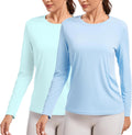 Skiennix 2 Pack Rash Guard for Women - UPF 50+ UV Protection Long Sleeve Workout Tops | Quick Dry & Lightweight