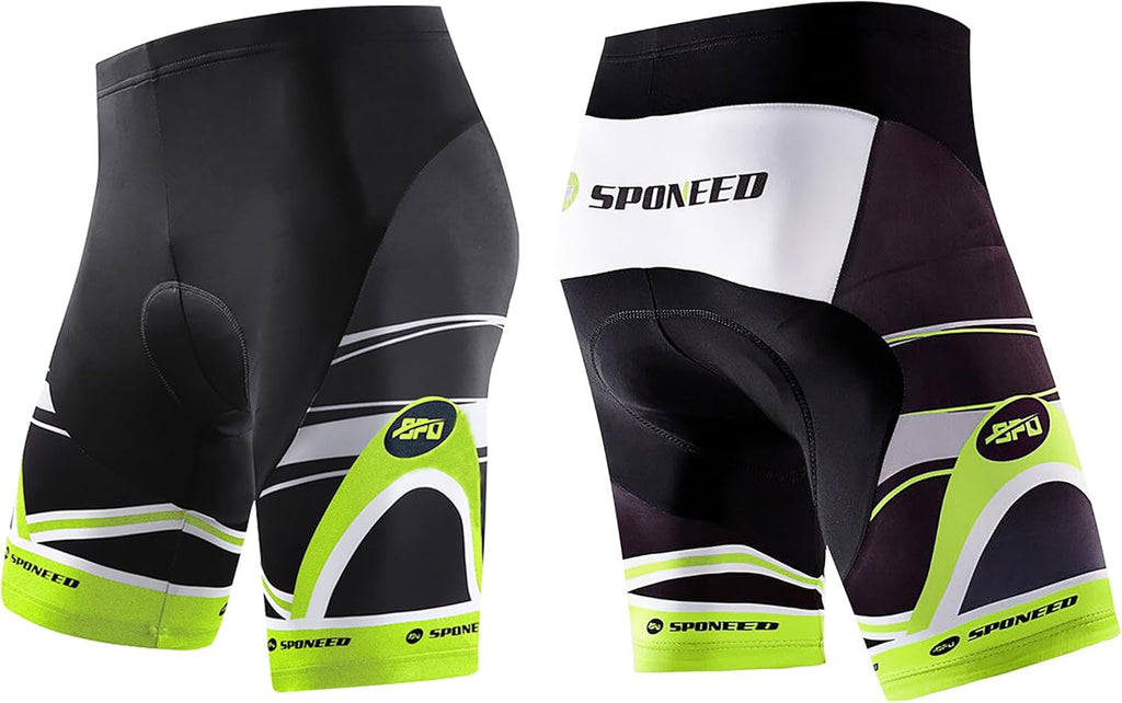 Sponeed Men's Cycling Shorts - Gel Padded Biking Pants for Comfortable Road Rides