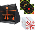 Pellet Gun Target Trap - 12 Paper Targets & 4 Resetting Metal Targets for Airgun & Rifle Practice