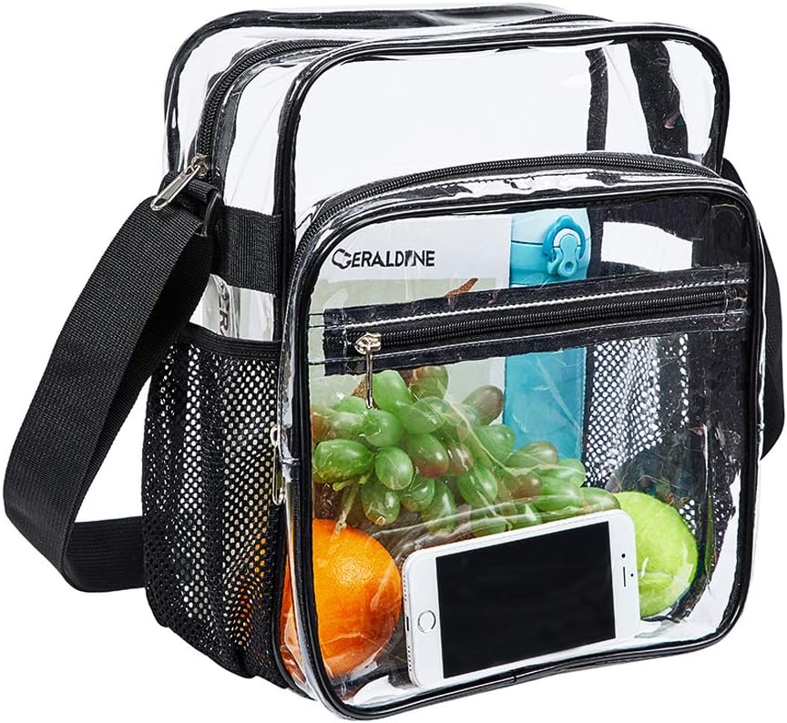 Skiennix Clear Bag - Stadium Approved Crossbody Messenger Shoulder Bag with Adjustable Strap | Perfect for Concerts & Sports Events
