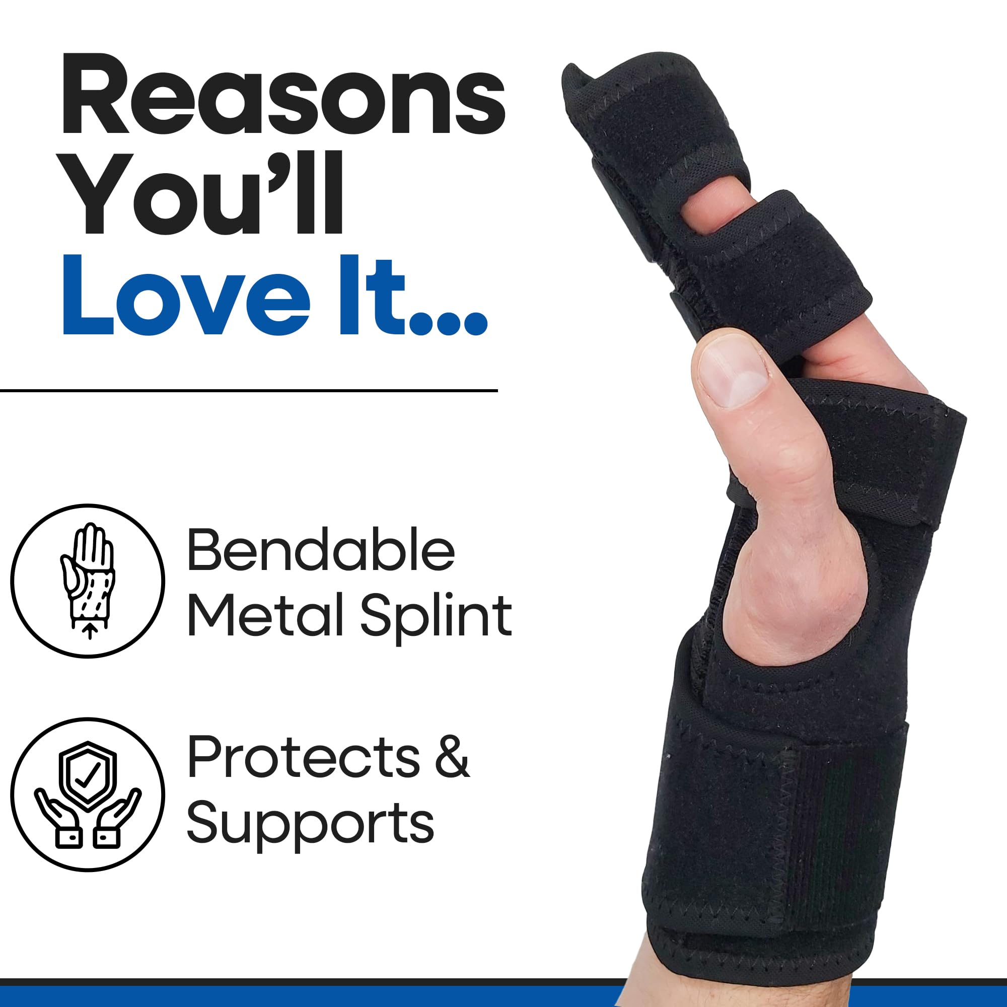 Trigger Finger Splint Finger Brace | Middle Finger Splint | Splint For Fractures, Broken Ring Finger, Arthritis, Tendonitis | Mallet Finger Splint Straightener Immobilizer | (RIGHT SMALL-MEDIUM)