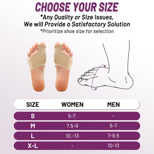 Bunion Corrector Sleeve, Breathable Bunion Big Toe Alignment Splint with Anti-Slip Heel Grip,4 Sizes,Extra Thick Gel Pads & Adjustable Straps for Hallux Valgus Comfort. (Beige, M:WOMEN 7.5-9/MEN 5-7)