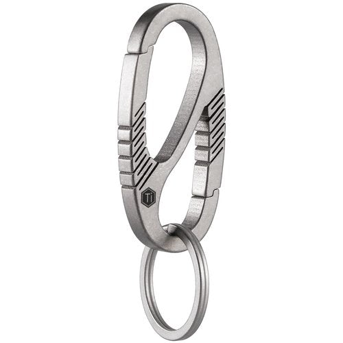 KeyUnity KM08 Titanium Carabiner Keychain Clip, Dual-Gate Quick Release EDC Key Ring Holder Organizer for Men and Women