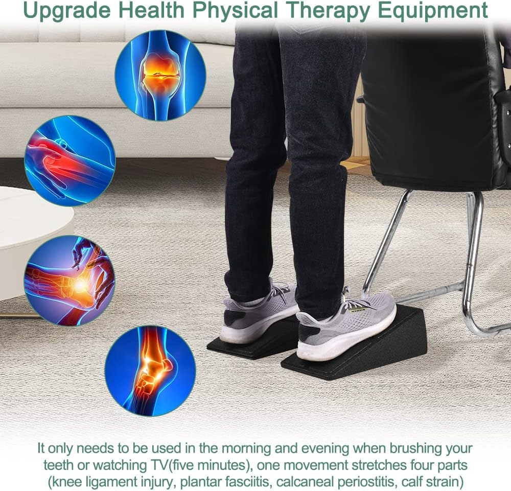 Slant Board | Adjustable Calf Stretching Wedge by [Brand Name] - 3 Pcs Foot Stretcher for Plantar Fasciitis, 12" x 6.3"
