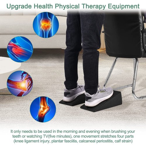 Slant Board Squat Wedge for Calf Stretching，3 Pcs 12" x 6.3" Foot Stretcher Balance Board for Plantar Fasciitis, Adjustable Foam Slant Board Wedge Great for Exercises (Black)