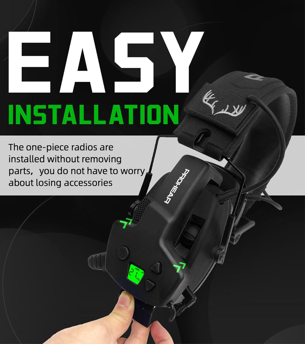 PROHEAR 066 Electronic Ear Protection - Built-In RH08 Walkie Talkie for Clear Communication