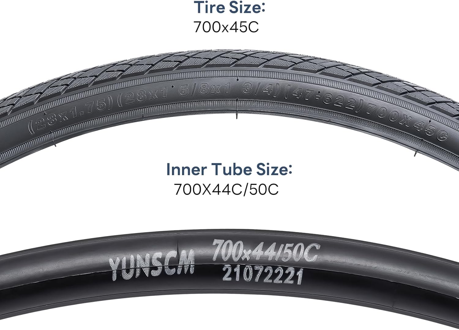 Skiennix 700C Bike Tires - Heavy Duty 700x45C with Tubes & Rim Strips | Durable Cycling Set