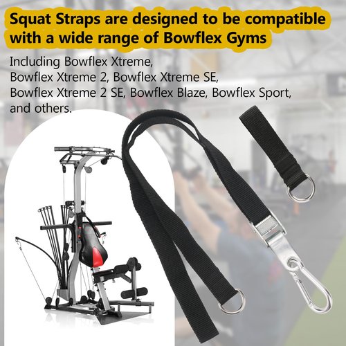 shiguan Squat Bar Extension for Bowflex Xtreme 2 Se Gyms, Squat Straps Compatible with Bowflex Bar Attachment Straps Repacement