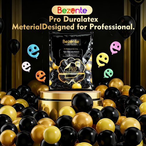 Bezente Pro Duralatex Metallic Gold Balloons - 100 Pack | 12-Inch Extra-Thick Gold Balloons for Stunning Party Decor