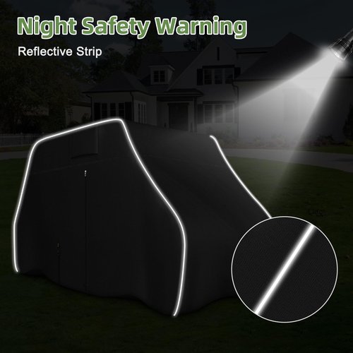 Zenicham 2/4 Passenger Golf Cart Cover - Waterproof, Heavy Duty 600D with Reflective Strips - Universal Fit for EZGO, Yamaha, Club Car