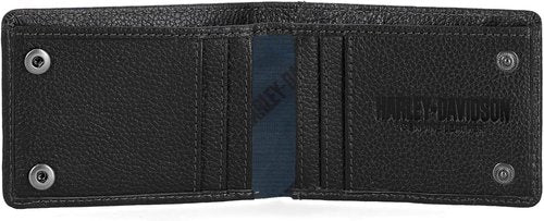 Harley-Davidson Genuine Leather RFID Blocking Wallet - Stylish & Secure Design for Men