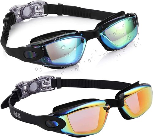 Aegend Kids Swim Goggles - Pack of 2 Comfortable & Durable Goggles for Ages 3-14