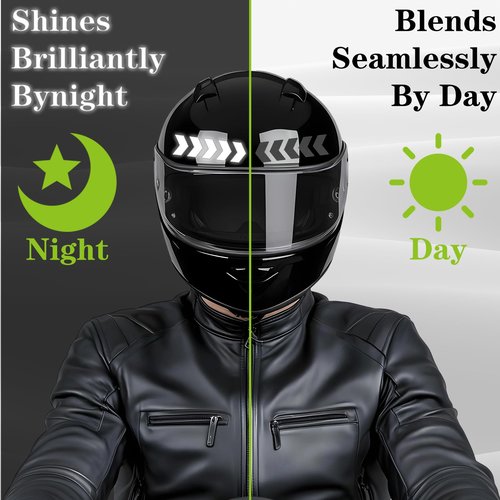 DOPENDPI 67PCS Black Reflective Tape, Reflective Stickers for Helmet Motorcycle Helmet Decals Motorcycle Helmets Stickers Night Visibility Safety Decal for Night Riding Waterproof(Black)