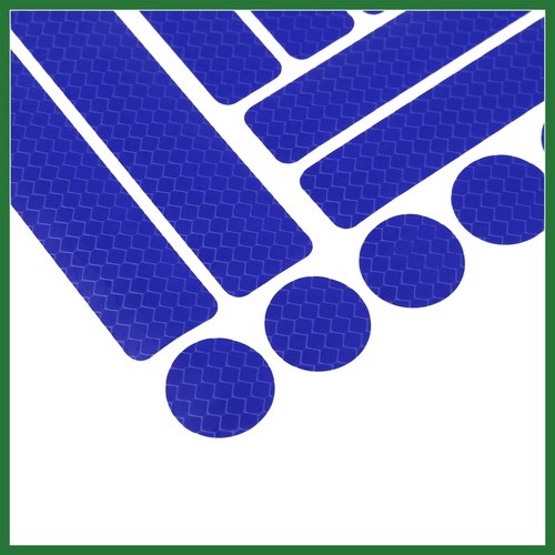 Motoforti 21pcs Blue Reflective Stickers Tape Waterproof Decals for Car Motorcycle Bicycles Trucks Long-Lasting