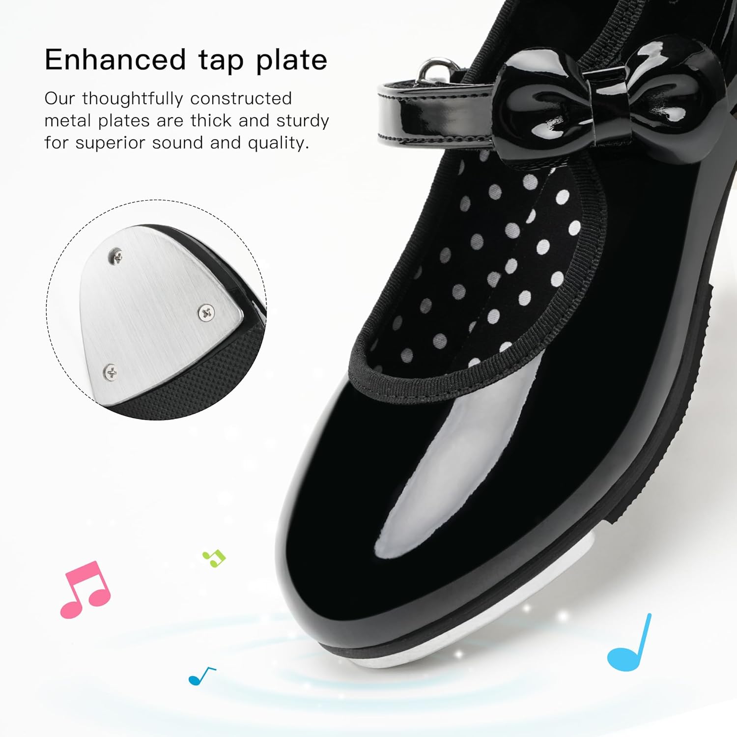 Stelle Girls Tap Shoes - PU Leather Dance Shoes with Easy Strap | Toddler to Big Kid Sizes