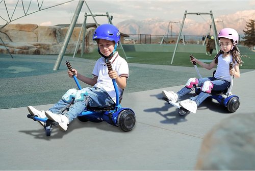 Hoverboard Seat Attachment for 6.5”-10” Hover Board, Buggy Go Kart Conversion Kit, Accessory for Self Balancing Scooter, Hoverboards Go-Cart for Kids or Adults, Blue