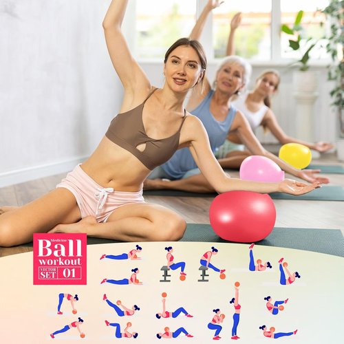 Aoriher 10 Pcs Mini Pilates Balls - 9 Inch Anti-Burst Yoga Balls for Stability & Core Workout