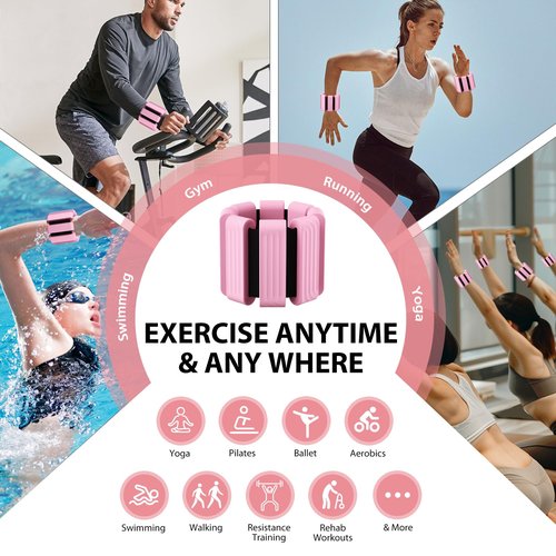 Wrist Ankle Weights for Women Men, Wearable Strong Arm & Leg Weights Set of 2(1LB Each), Adjustable Ankle Weights for Pilates, Walking, Running, Yoga, Workout, Gym