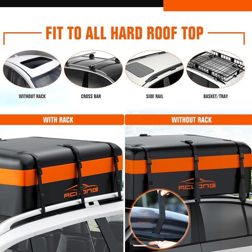 ACLONG Car Roof Bag - 21 Cubic Feet Waterproof Heavy-Duty Rooftop Cargo Carrier | Includes Anti-Slip Mat & Lock