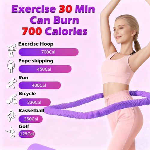 3 lbs Soft Weighted Hoop for Adults -Fold Gentle Fat Burning and Waist Toning, Pinch-Proof Design,Soft Material Won't Irritate Skin， Perfect for Home/Travel/Postpartum Recovery